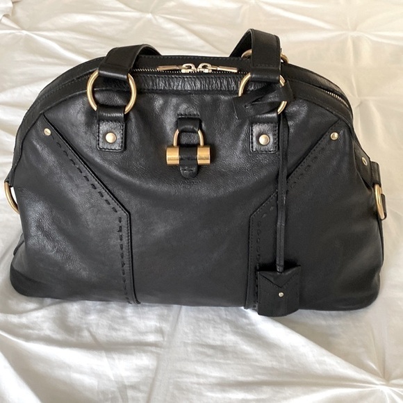 YSL Yves Saint Laurent Rive Gauche Muse Black Calfskin Leather Large Handbag - Picture 5 of 17